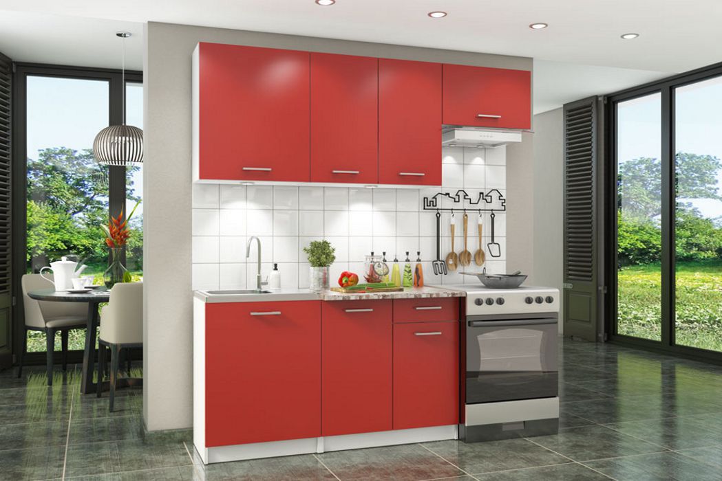 Кухня Бьянка красный